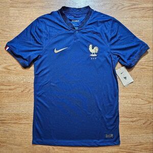 Nike France 2022 World Cup Home Jersey Medium M Navy Gold Mbappe Soccer Dri-Fit